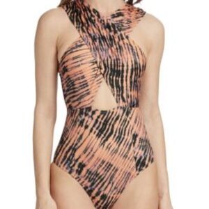 Ulla Johnson The Keiran Maillot One Piece Cutout Fig Swimsuit XL Beach Vacation